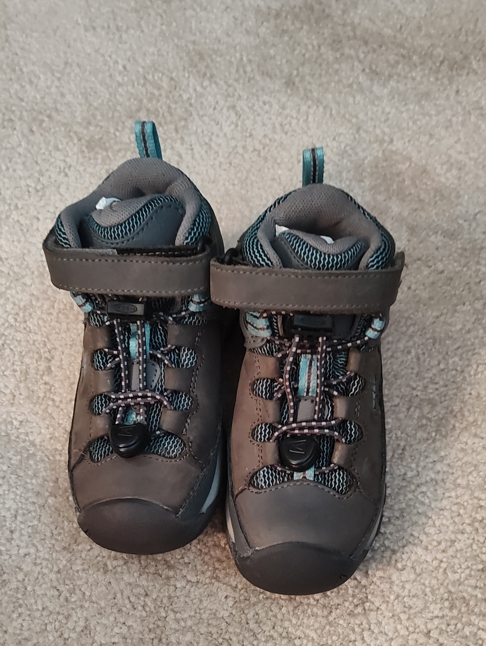 Keen Kids Brown and Teal Hiking Boots